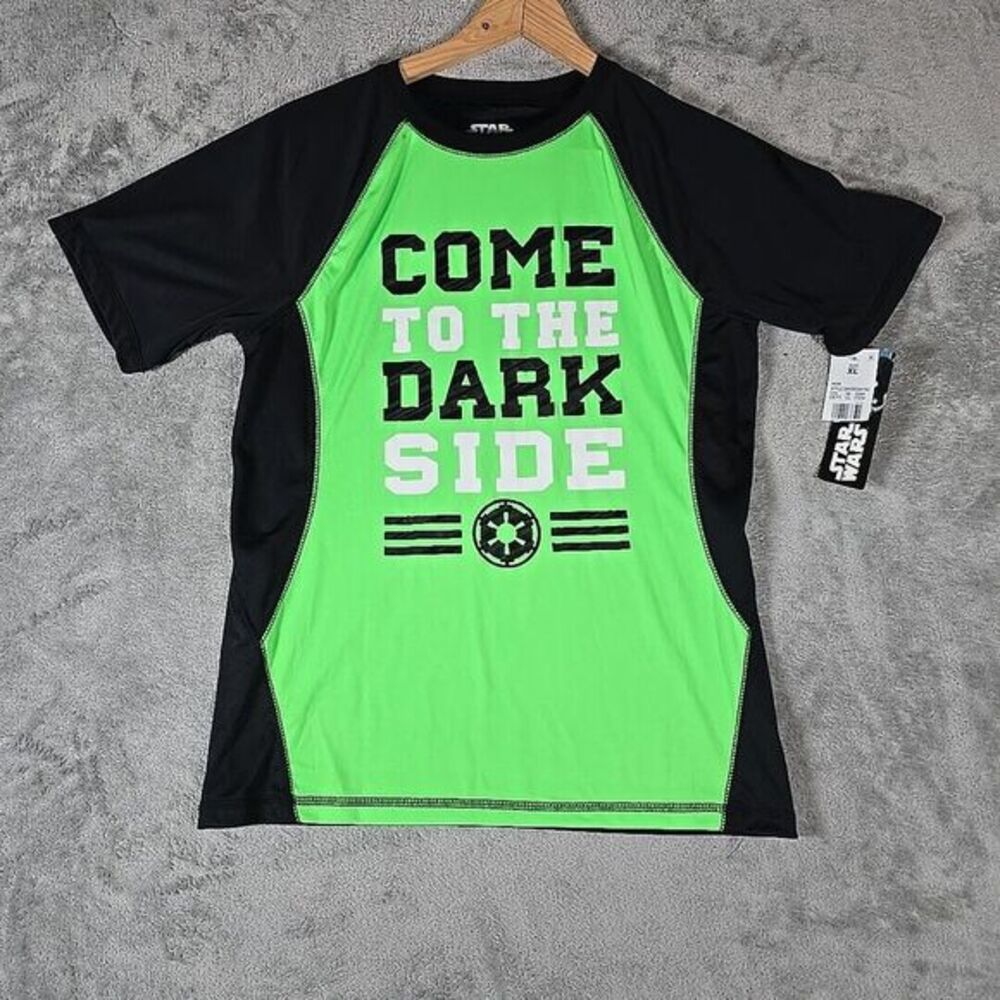 Star‎ Wars Shirt Boys XL Green/Black Come To The Dark Side Short Sleeve